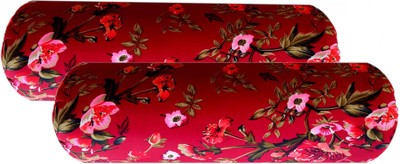 Swikon star Microfibre Bolster Pack of 2 Floral(Multicolor)