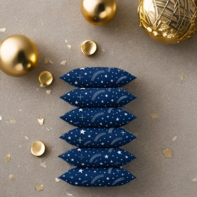 CATHROL Microfibre Sleeping Pillow Pack of 6 Abstract 004(Blue)