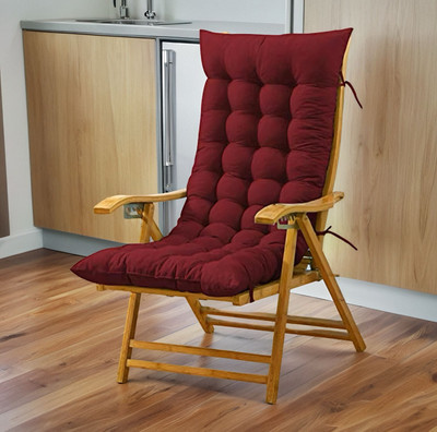 SOFT SNOOZE Microfibre Chair Pad Pack of 1 Solid Soft Luxury(Maroon)