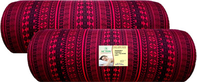 ACTOS Round Microfibre Geometric Bolster Pack of 2(Maroon, Black6)