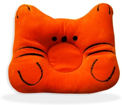 Little Miracles Polyester Fibre Solid Baby Pillow Pack of 1(Orange)