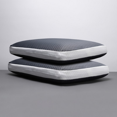 LA VERNE Luxury Memory Foam Geometric Sleeping Pillow Pack of 2(Grey.W)