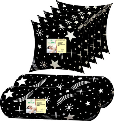 ACTOS Microfibre Solid Bolster Pack of 7(Black3)
