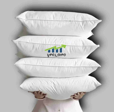 LIPONOS Polyester Fibre Sleeping Pillow Pack of 4 Solid LUXURY(White)