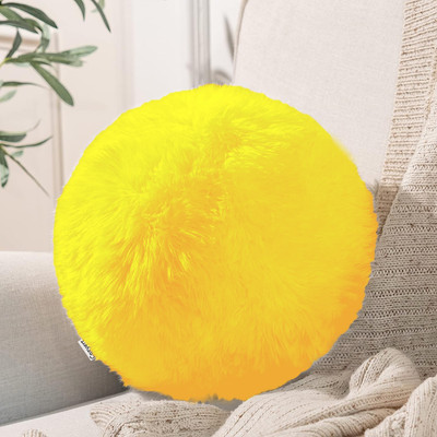 Cozyert Microfibre Solid Cushion Pack of 1(Yellow)