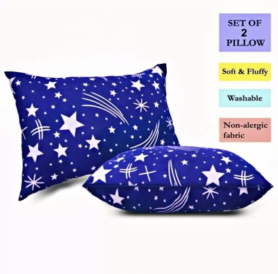 LIPONOS LUXURY Polyester Fibre Abstract Sleeping Pillow Pack of 2(Blue)