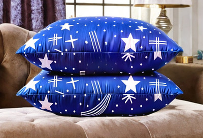 YPOLOIPO LUXURY Polyester Fibre Abstract Sleeping Pillow Pack of 2(Blue)