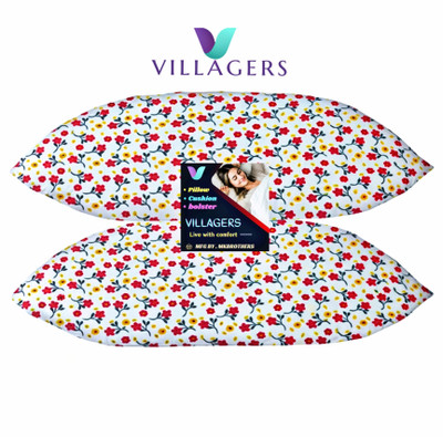 VILLAGERS Microfibre Abstract Sleeping Pillow Pack of 2(Multicolor)