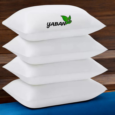 YABAN LUXURY Microfibre Abstract Sleeping Pillow Pack of 4(White)