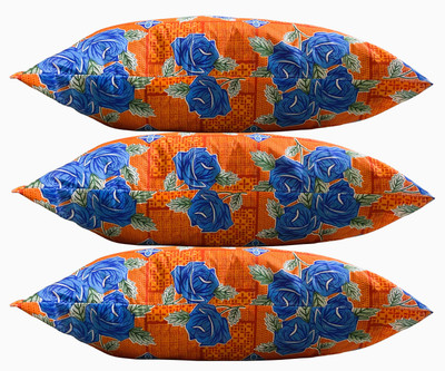 Navi collection Microfibre Abstract Sleeping Pillow Pack of 3(ORENGE CHECK)