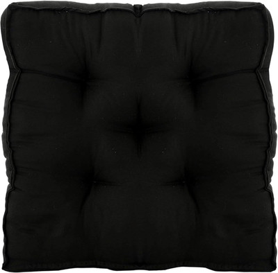 AlertEra Chairpad Microfibre Solid Chair Pad Pack of 1(Black)