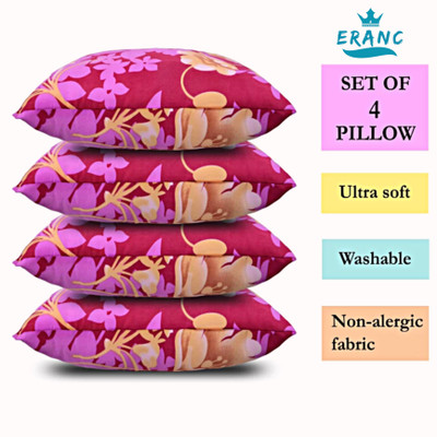 GOGA Polyester Fibre Sleeping Pillow Pack of 4 Abstract LUXURY(Pink)