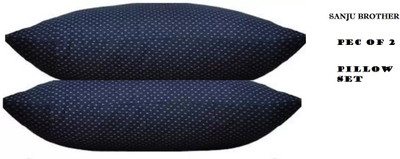 SANJU BROTHER Microfibre Solid Sleeping Pillow Pack of 2(DARK BLUE DOT)