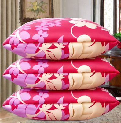GUNVAR INDIA PRIVATE LIMITED Microfibre Sleeping Pillow Pack of 3 Solid LUXURY(Pink)