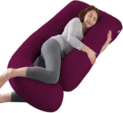 WILD MINT Microfibre Solid Pregnancy Pillow Pack of 1(Wine)