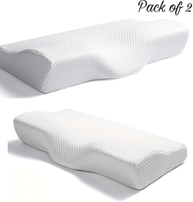 manshav Memory Foam Solid Orthopaedic Pillow Pack of 2(White)