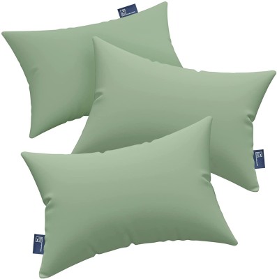 THE WOOD WHITE INDIA Microfiber Pillow Set of 3. 16 x 24 Inches or 41 x 61 cm. Light green Pillows Microfibre Solid Sleeping Pillow Pack of 3(Light Green)