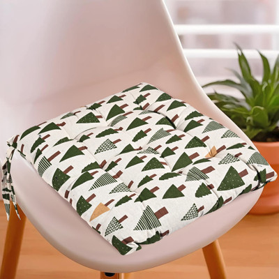 KUBER INDUSTRIES Microfibre Abstract Chair Pad Pack of 1(Green)
