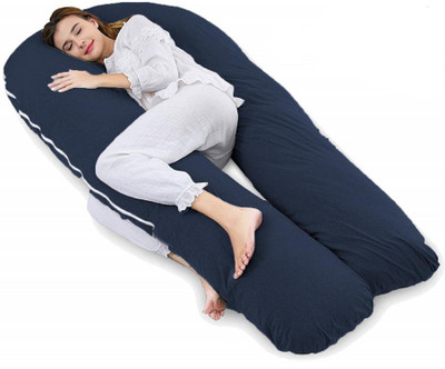 Mom's Moon Extra Long pergnancy pillow Microfibre Solid Pregnancy Pillow Pack of 1(Dark Blue)