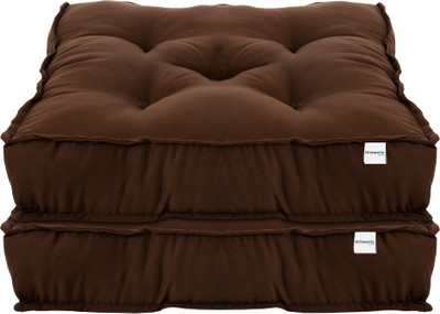 HOMESTIC by Kuber Industries Microfibre Solid Chair Pad Pack of 2(Brown)