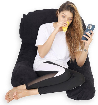 Mojo U SHAPE Microfibre Solid Pregnancy Pillow Pack of 1(Black)