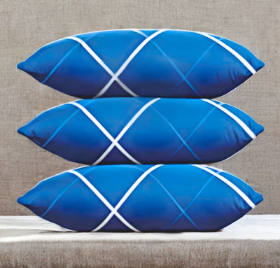 Urmila Creation LUXURY Microfibre Solid Sleeping Pillow Pack of 3(Blue)