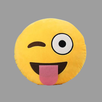 CLOUDNAP Microfibre Smiley Floor Cushion Pack of 1(Yellow)