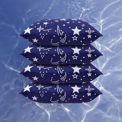 SOFT SNOOZE Luxury Microfibre Abstract Sleeping Pillow Pack of 4(Blue)