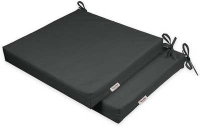 Vargottam Foam Solid Chair Pad Pack of 2(Dark Gray)