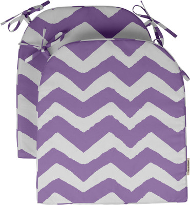 Vargottam Foam Stripes Chair Pad Pack of 2(Lavender1)