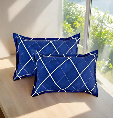 Regnar Luxury Microfibre Solid Sleeping Pillow Pack of 2(Blue)