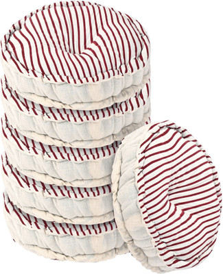 KUBER INDUSTRIES Microfibre Solid Chair Pad Pack of 6(Maroon)