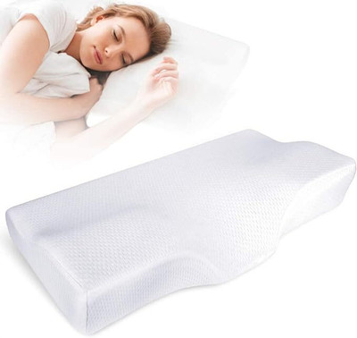 manshav Home Decor Memory Foam Solid Orthopaedic Pillow Pack of 2(White)