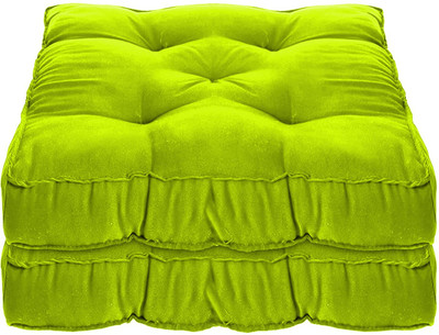 rangat craft Microfibre Solid Chair Pad Pack of 2(Olive Green)