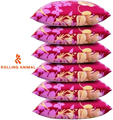 Rolling Animal Microfibre Sleeping Pillow Pack of 6 Solid LUXARY(Multicolor)