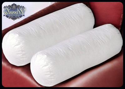 JAYOG ENTERPRISE Round Microfibre Solid Bolster Pack of 2(White)