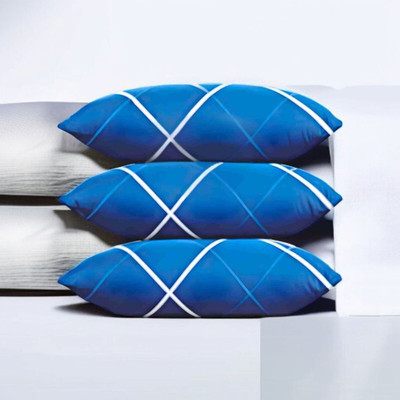 Regnar Microfibre Sleeping Pillow Pack of 3 Solid(Blue)