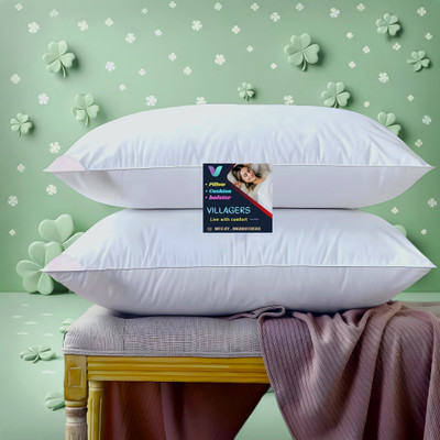 NKSNIMYSTORES LUXURY Microfibre Abstract Sleeping Pillow Pack of 2(White)