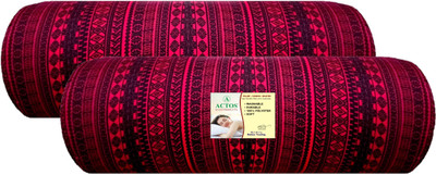 ACTOS Round Microfibre Geometric Bolster Pack of 2(Maroon, Black31)
