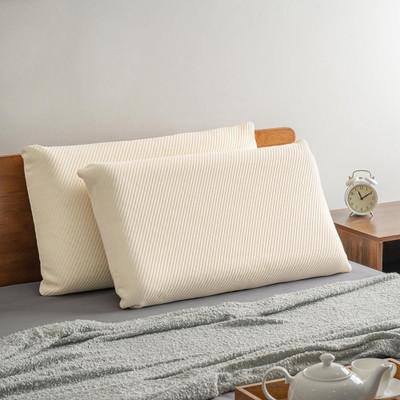 Wakefit Latex Sleeping Pillow Pack of 2 Solid(White)