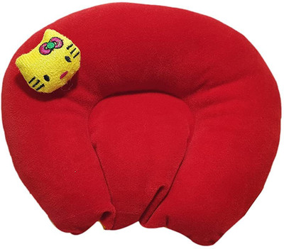 Trivika And Sons Newborn Baby U-Shape Seed Pillow – Ideal for Head Shaping Mustard Seeds, Foam Solid Baby Pillow Pack of 1(Red)