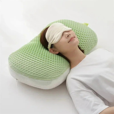 araami Soft & Luxurious TPE GEL Foam Quilted Microfibre Stripes Sleeping Pillow Pack of 1(Green)