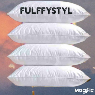 fulffystyl Microfibre Sleeping Pillow Pack of 4 Abstract(White)