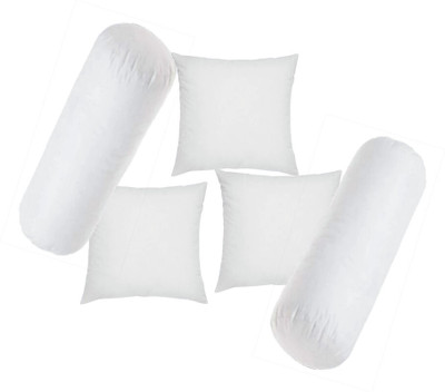 GTX Combo Prime Set Of 3 Cushions & 2 Microfibre Solid Bolster Pack of 5(White)
