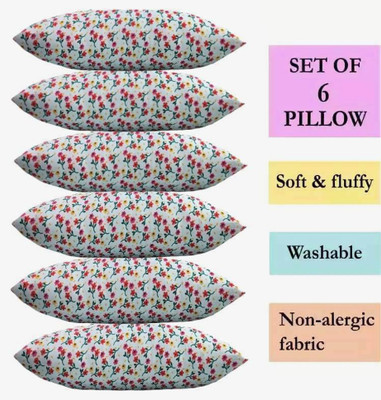 GOGA LUXURY Polyester Fibre Abstract Sleeping Pillow Pack of 6(Multicolor)