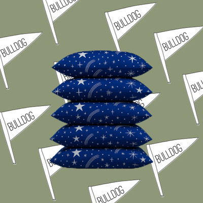 CATHROL Polyester Fibre Sleeping Pillow Pack of 5 Abstract 5 Pillows(Blue)