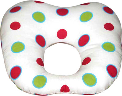 Oscar Home Polyester Fibre Polka Cushion Pack of 1(Multicolor, White)