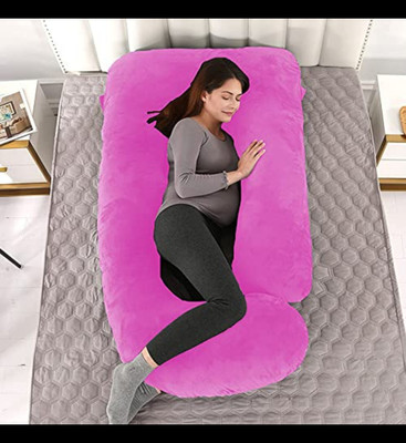 Mojo J SHAPE Microfibre Solid Pregnancy Pillow Pack of 1(Pink)