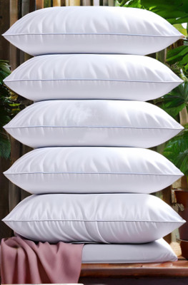 YPOLOIPO LUXURY Polyester Fibre Abstract Sleeping Pillow Pack of 5(White)