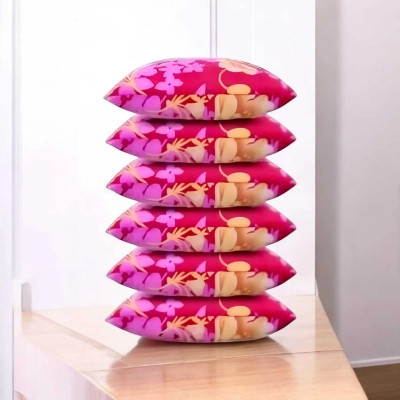 Cozy Palace Microfibre Sleeping Pillow Pack of 6 Solid(PINKE)